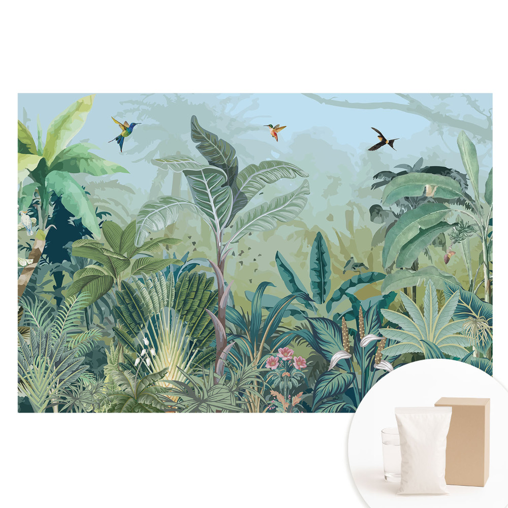 Fototapeta flizelinowa z nadrukiem Egzotyczna dżungla pełna zieleni