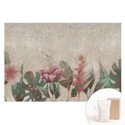 Fototapeta na flizelinie Kwiaty i liście pastelowe harmonia vintage