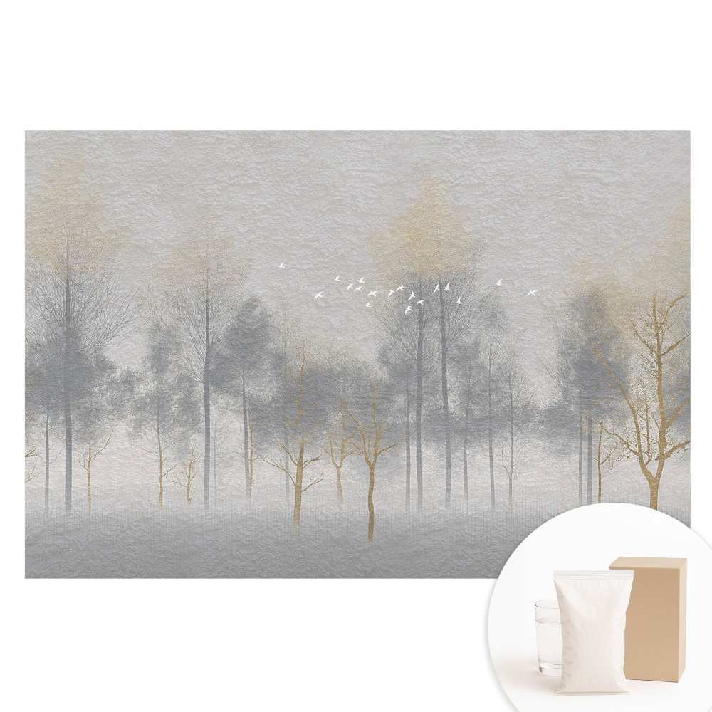 Fototapeta z nadrukiem na flizelinie Delikatna leśna scena o minimalistycznym stylu
