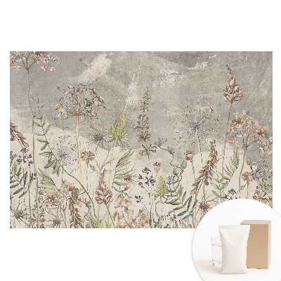 Tapeta fotograficzna flizelinowa Rustykalne kwiaty na szarym tle