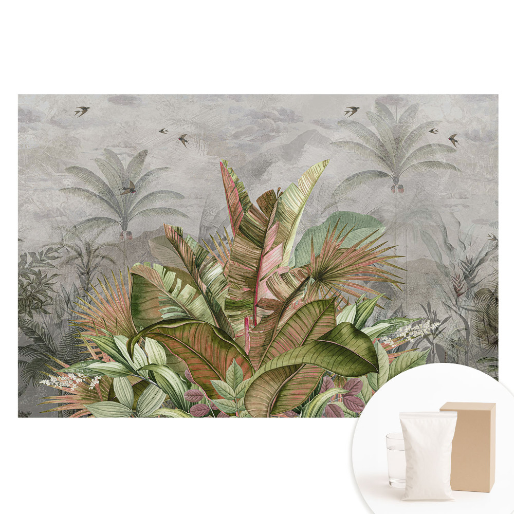 Fototapeta flizelinowa Tropikalne liście vintage