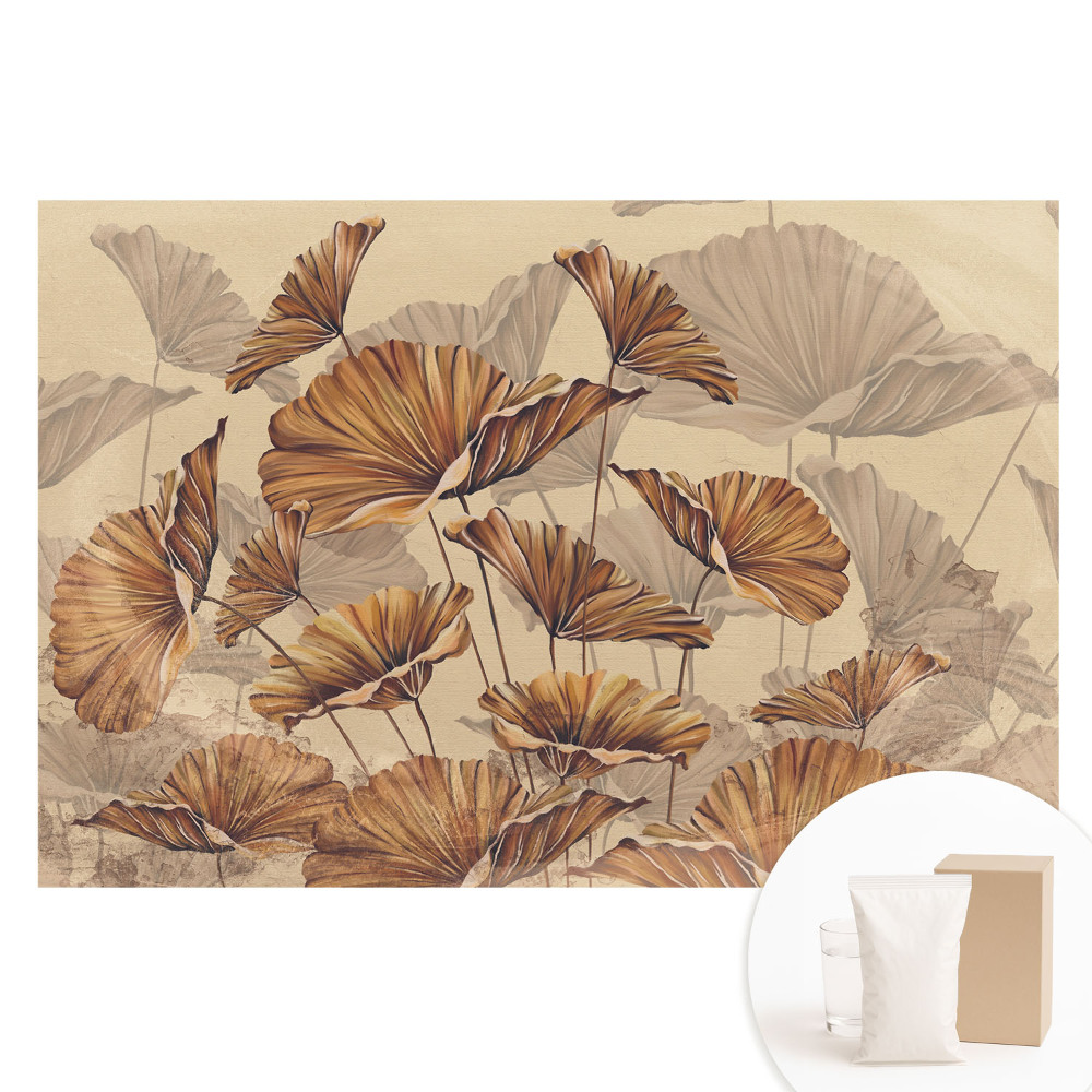 Fototapeta flizelinowa z nadrukiem Rustykalne liście w ciepłych barwach