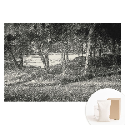 Duża fototapeta na ścianę Pejzaż drzewo rzeka spokój harmonia