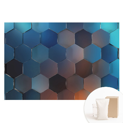 Fototapeta na flizelinie Geometryczne niebieskie heksagony