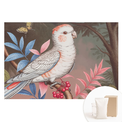 Fototapeta z nadrukiem na flizelinie Papuga wśród liści