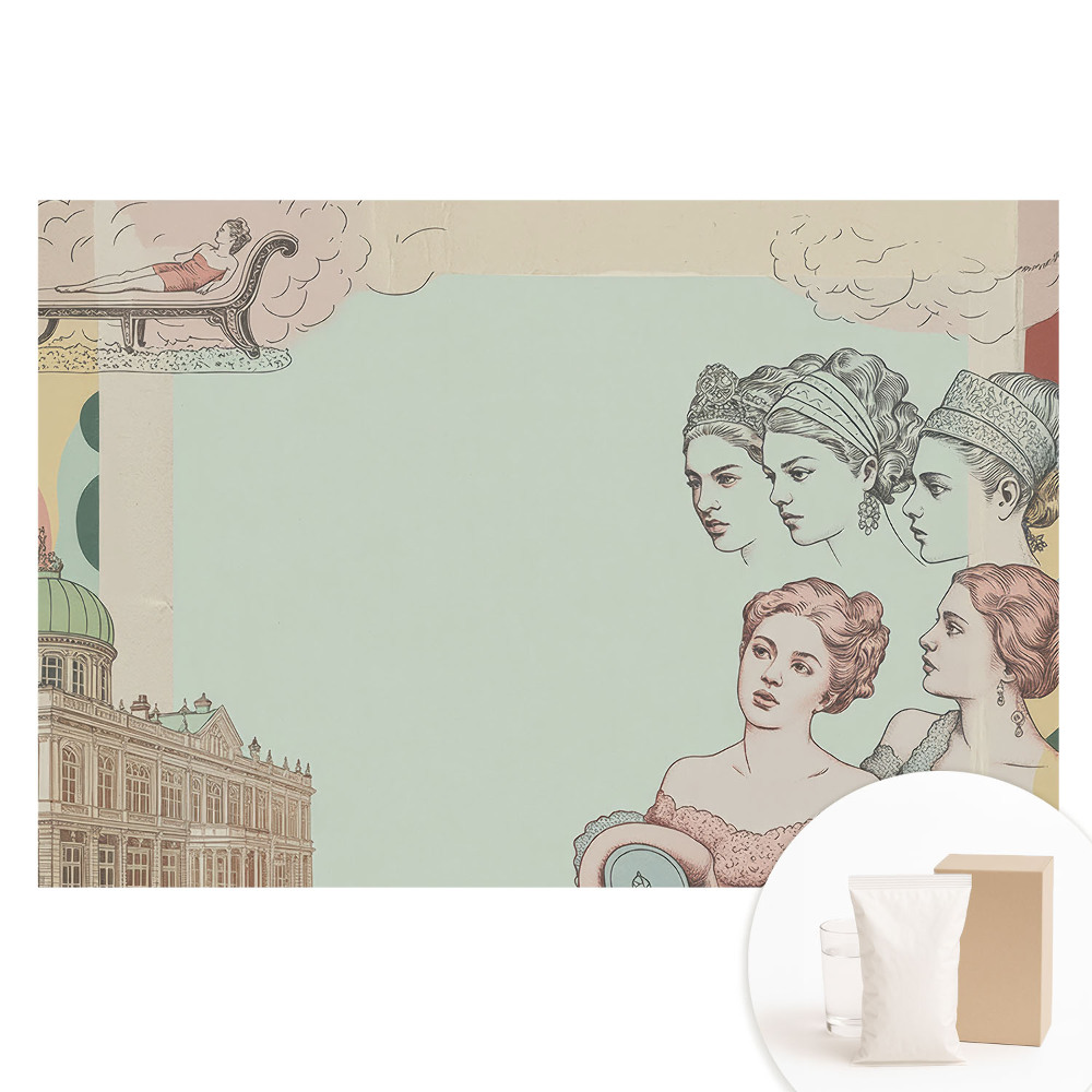 Duża fototapeta na ścianę Stylowy kolaż historyczny pastelowy