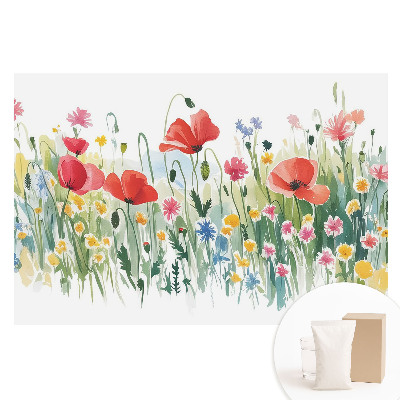 Tapeta fotograficzna flizelinowa Kwiaty na łące pastelowe kolory przyroda