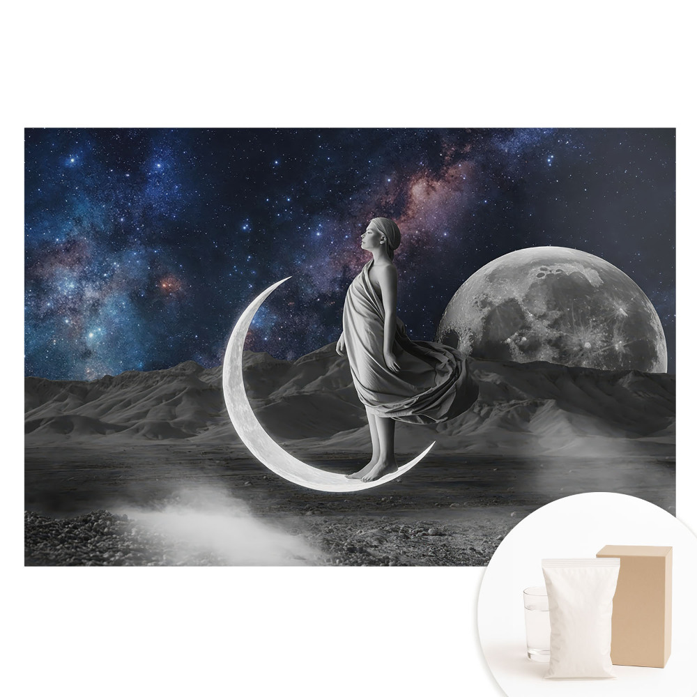 Fototapeta na flizelinie Kosmiczna elegancja mistyczna kobieta księżyc