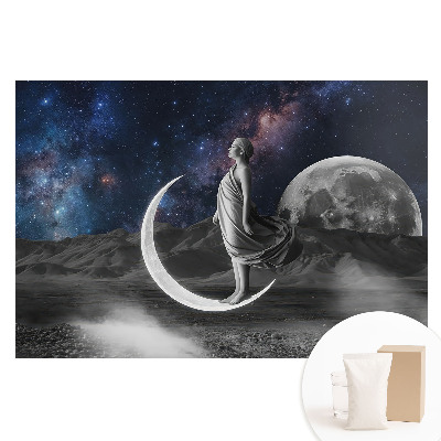 Fototapeta na flizelinie Kosmiczna elegancja mistyczna kobieta księżyc