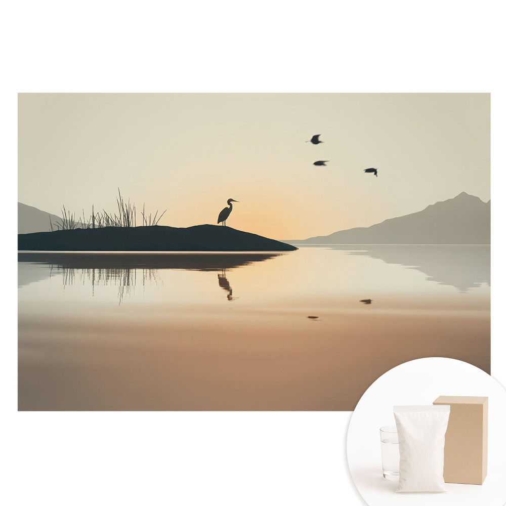 Fototapeta flizelinowa z nadrukiem Spokojny poranek nad jeziorem