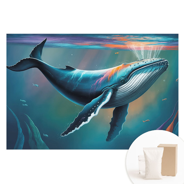 Fototapeta z nadrukiem na flizelinie Wieloryb w kolorach oceanu