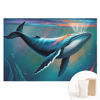 Fototapeta z nadrukiem na flizelinie Wieloryb w kolorach oceanu