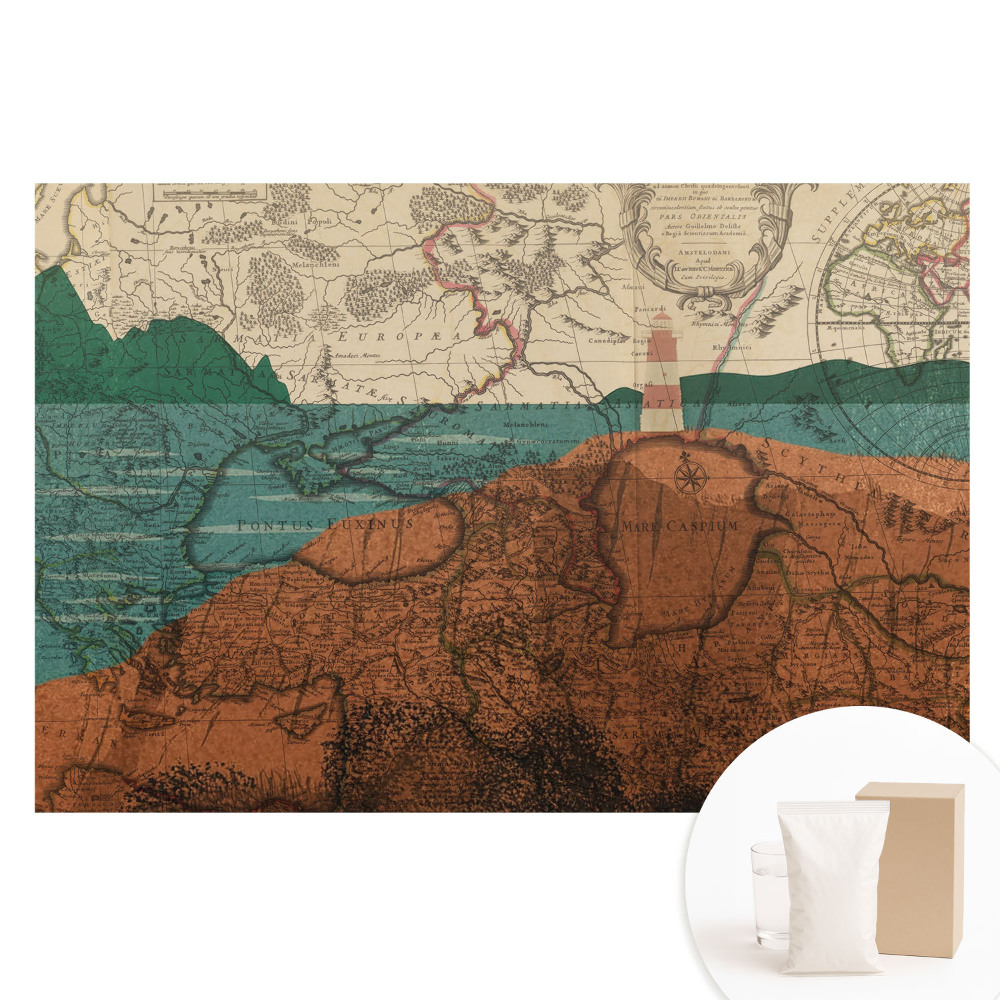 Tapeta fotograficzna na flizelinie Stara mapa z barwami