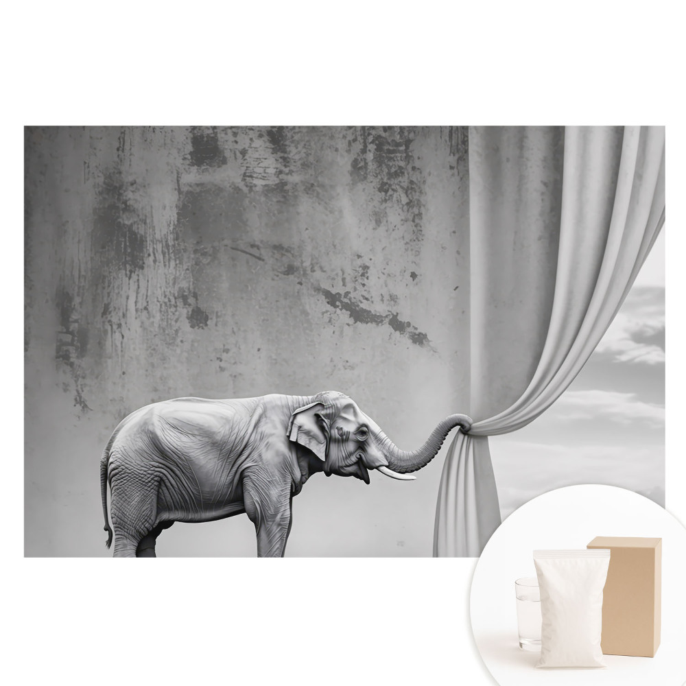 Fototapeta flizelinowa z nadrukiem Słoń w surrealistycznym świecie