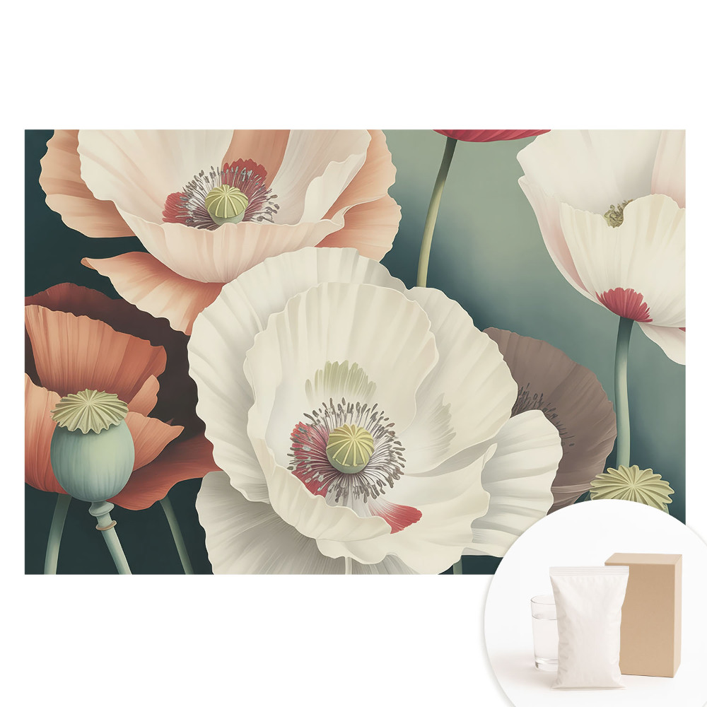 Fototapeta z nadrukiem na flizelinie Kwiaty maków subtelność elegancja