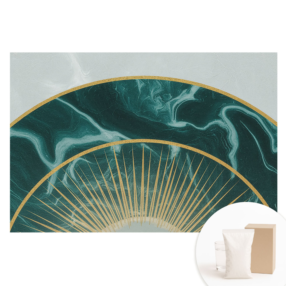 Tapeta fotograficzna na flizelinie Dekoracyjny półokrąg z zielonym marmurem