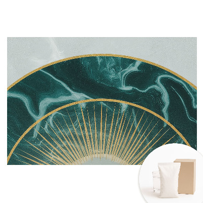 Tapeta fotograficzna na flizelinie Dekoracyjny półokrąg z zielonym marmurem