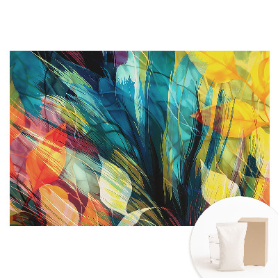 Duża fototapeta na ścianę Kolorowa abstrakcja liści