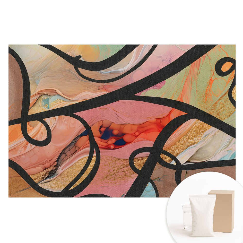 Tapeta fotograficzna na flizelinie Abstrakcyjne fale i linie kontrastowe