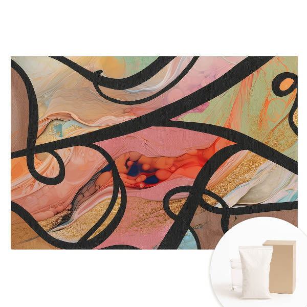 Tapeta fotograficzna na flizelinie Abstrakcyjne fale i linie kontrastowe