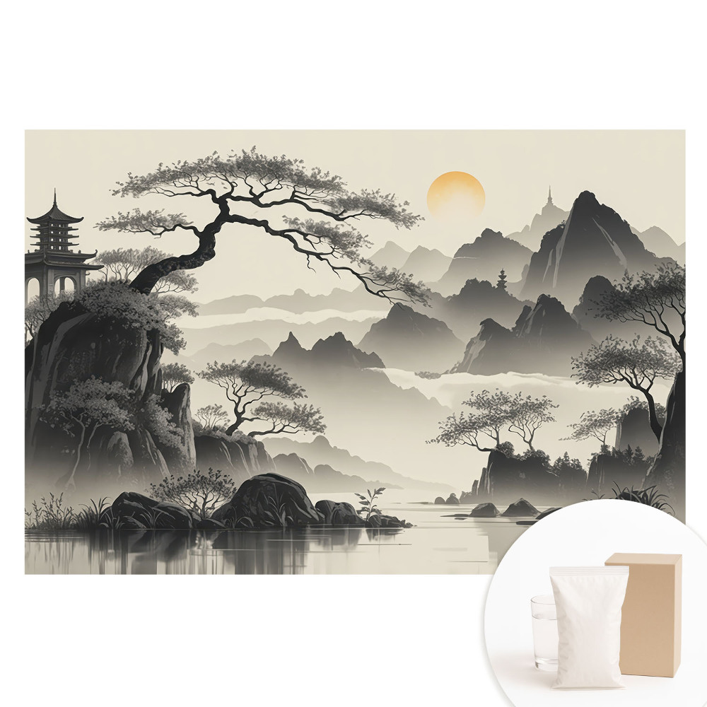 Fototapeta z nadrukiem na flizelinie Krajobraz mglisty orientalny