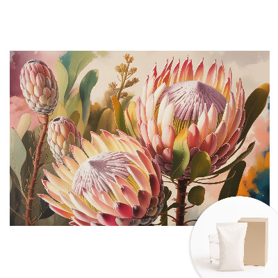 Tapeta fotograficzna na flizelinie Kwiaty protei pastelowe kolory elegancja