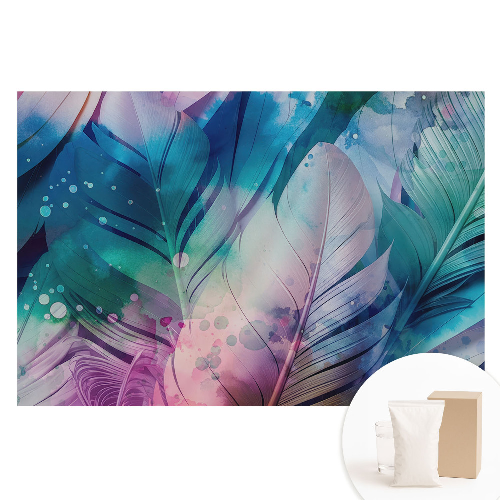 Tapeta fotograficzna na flizelinie Kolorowe pióra nowoczesny wzór harmonijny