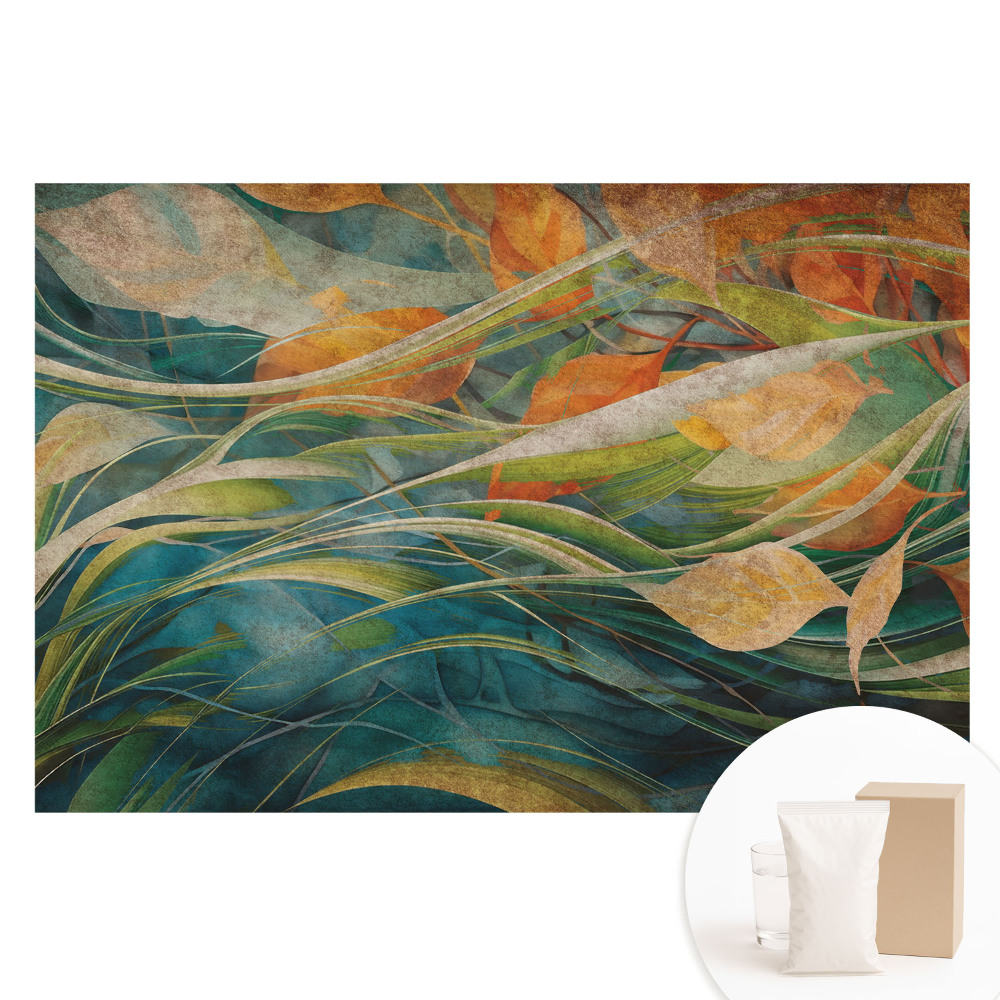 Fototapeta flizelinowa z nadrukiem Naturalne liście na wodzie