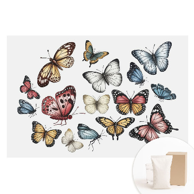 Tapeta fotograficzna na flizelinie Kolorowe motyle rozproszone harmonijnie