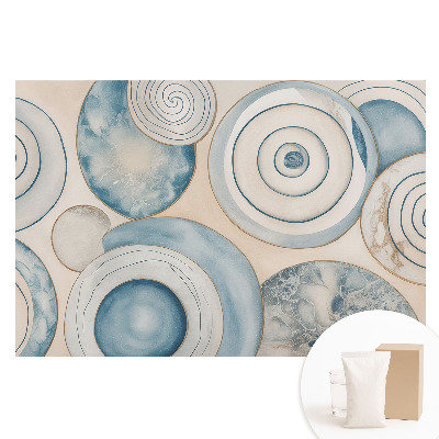 Tapeta fotograficzna flizelinowa Niebieskie spirale nowoczesna abstrakcja