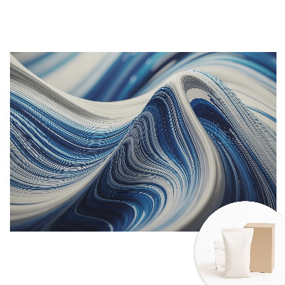 Tapeta fotograficzna flizelinowa Niebieskie fale abstrakcja