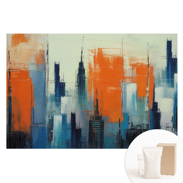 Fototapeta na flizelinie Abstrakcyjne budynki w żywych barwach