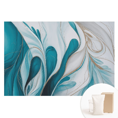 Fototapeta flizelinowa z nadrukiem Abstrakcyjne niebieskie płynne kształty