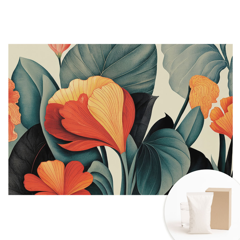 Fototapeta na flizelinie Egzotyczne kwiaty harmonijny wzór