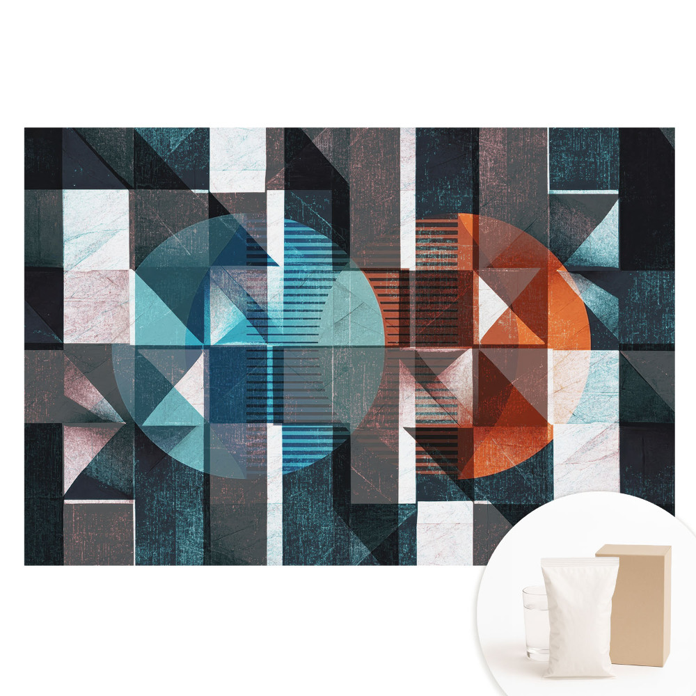Tapeta fotograficzna na flizelinie Geometryczny wzór ożywiony dynamicznymi kolorami
