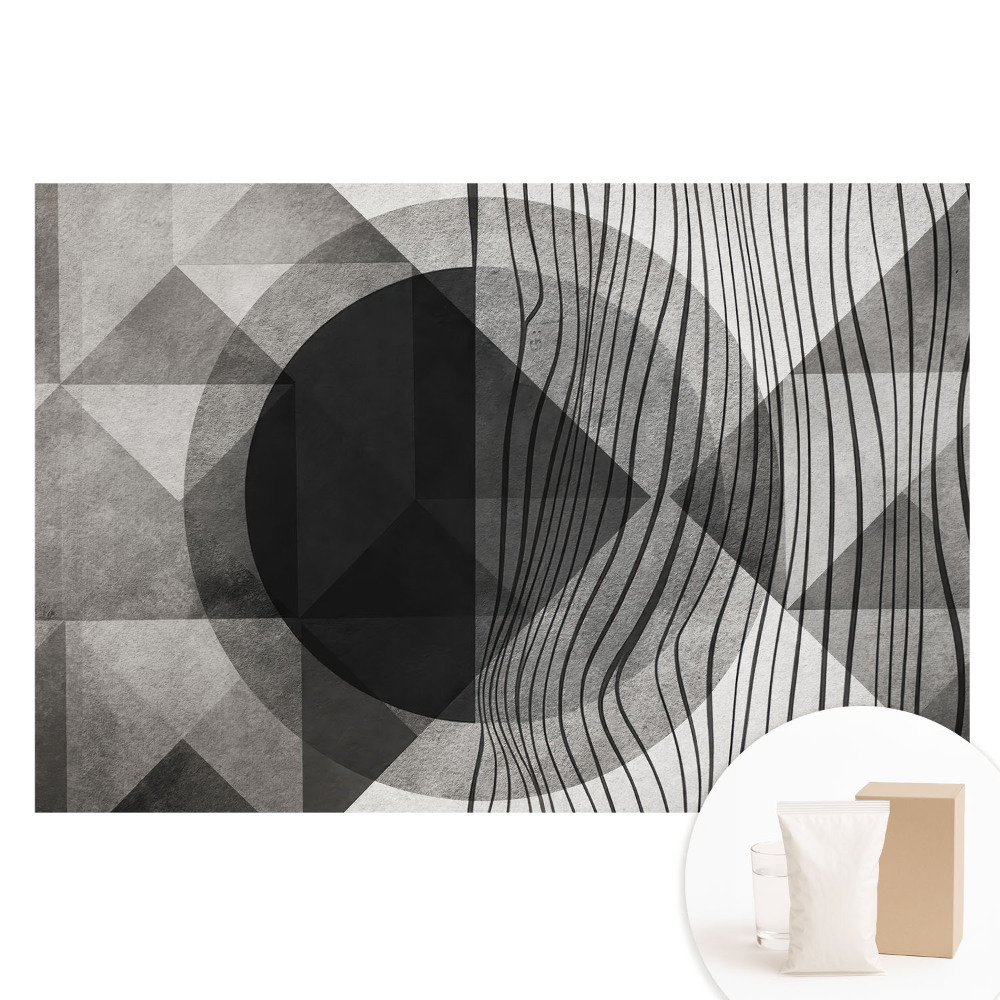 Fototapeta flizelinowa stylowe geometryczne wzory w odcieniach szarości