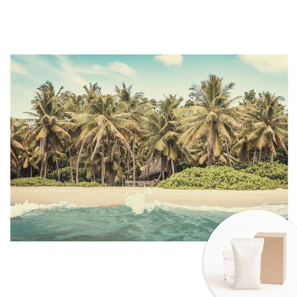 Fototapeta z nadrukiem na flizelinie Tropikalny raj pełen palm i błękitu