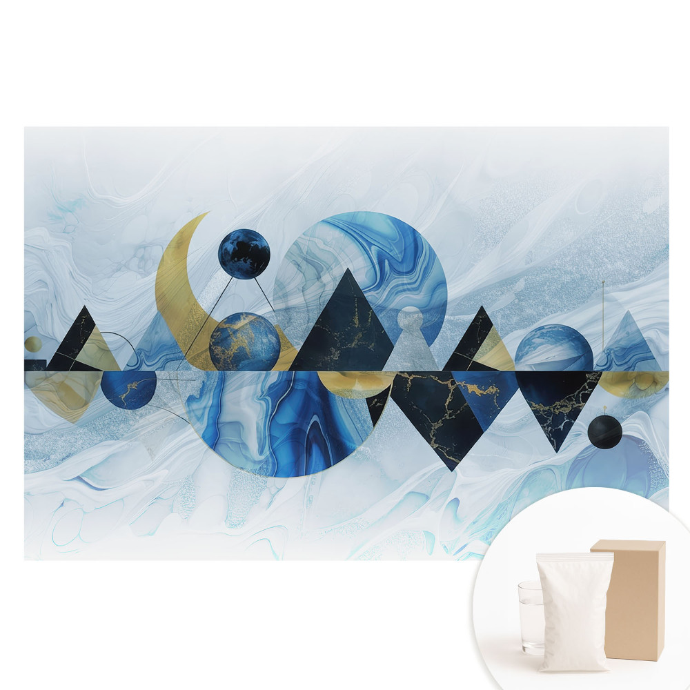 Fototapeta flizelinowa z nadrukiem Geometryczne formy w odcieniach niebieskiego