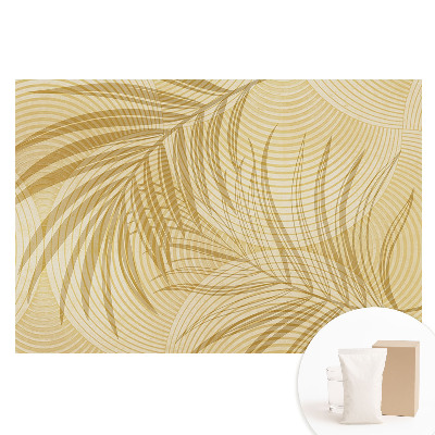 Fototapeta z nadrukiem na flizelinie Subtelne liście oraz koncentryczne kręgi