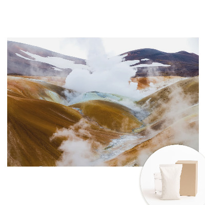 Duża fototapeta na ścianę Kolorowe wzgórza natura mgła