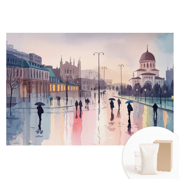 Tapeta fotograficzna na flizelinie Miejska ulica po deszczu