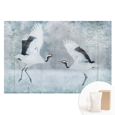 Tapeta fotograficzna flizelinowa Eleganckie żurawie w delikatnej scenerii