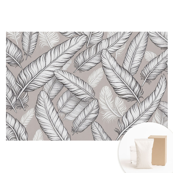 Duża fototapeta na ścianę Delikatne pióra symetryczny wzór klasyczna elegancja