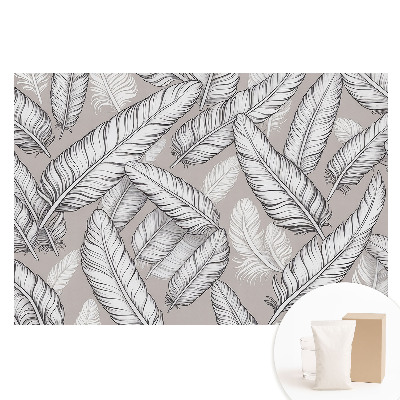 Duża fototapeta na ścianę Delikatne pióra symetryczny wzór klasyczna elegancja