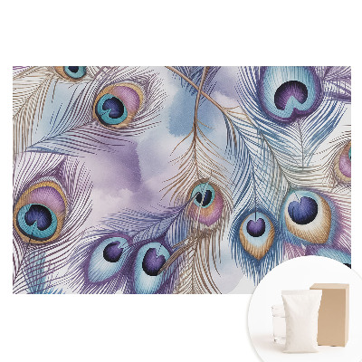 Duża fototapeta na ścianę Pastelowe pawie pióra abstrakcyjnie