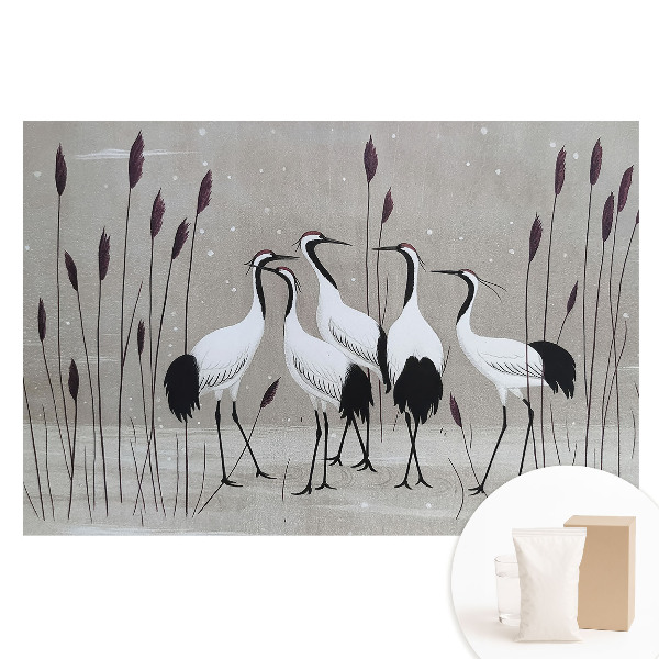 Fototapeta z nadrukiem na flizelinie Żurawie wśród trzcin