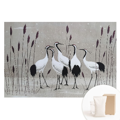 Fototapeta z nadrukiem na flizelinie Żurawie wśród trzcin