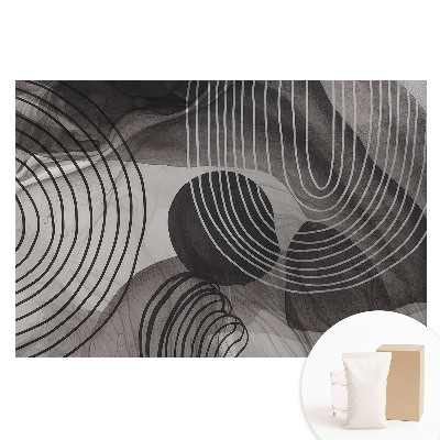 Duża fototapeta na ścianę w geometryczne kontrastowe linie w odcieniach szarości