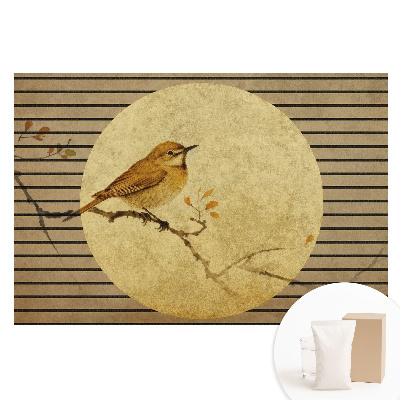 Tapeta fotograficzna flizelinowa Ptak na gałęzi harmonia natury styl japoński