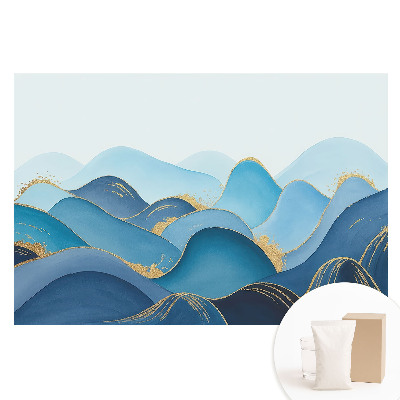 Fototapeta flizelinowa z nadrukiem Niebieskie fale z żółtym akcentem